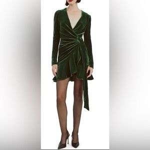 Bardot Keala Velour Mini Dress NWT Bright Green Size 2